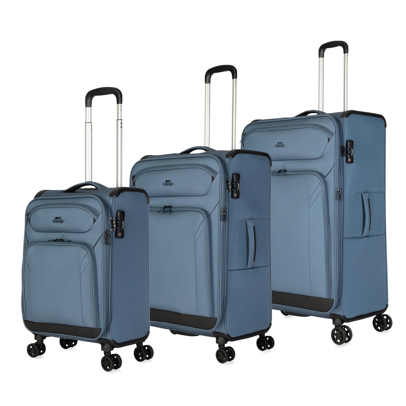 סט מזוודות בד פרמיום בגודל ענק 19"+25"+31" , של המותג SLAZENGER דגם New York II XL