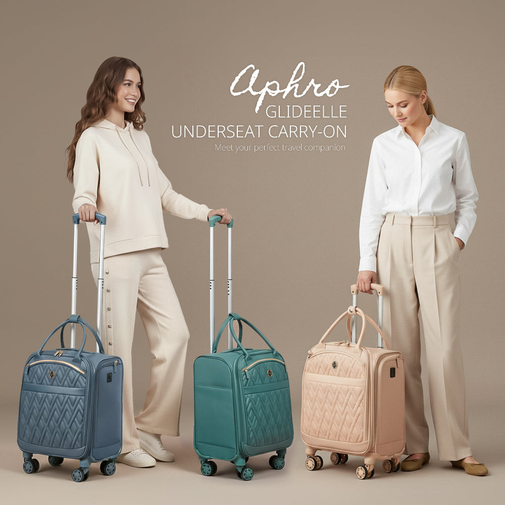 מזוודת טרולי בד עליה למטוס "14 מעוצבת דגם Aphro Underseat מבית המותג האנגלי היוקרתי Varage