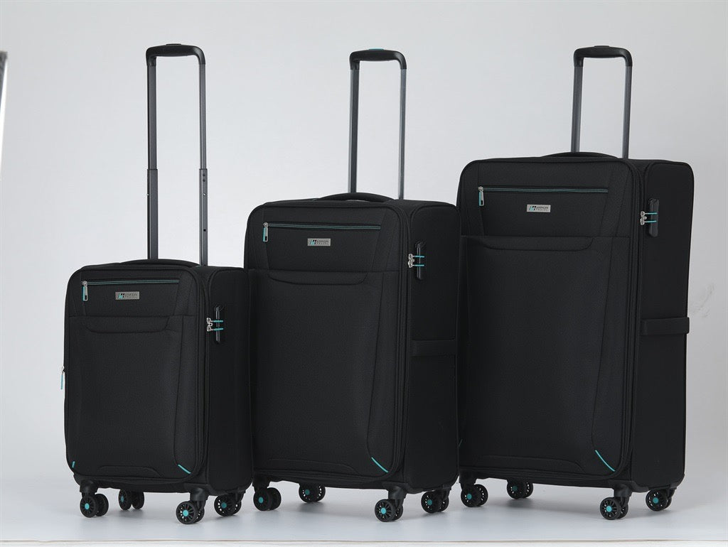 סט 3 מזוודות בד American Travel DIS376 – קלות משקל עם הרחבה