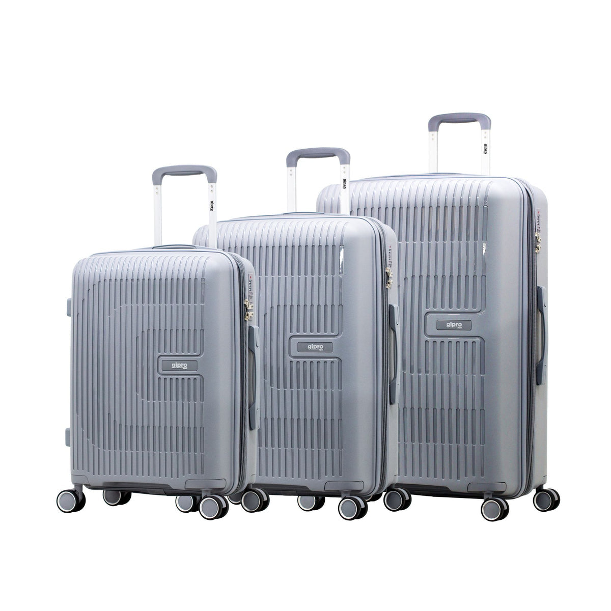סט 3 מזוודות קשיחות מתרחבות PP מבית GIPRO JAPAN דגם VOYAGER