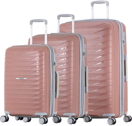 סט 3 מזוודות קשיחות מתרחבות מבית TRAVEL CLUB במידות 20” / 25” / 29”