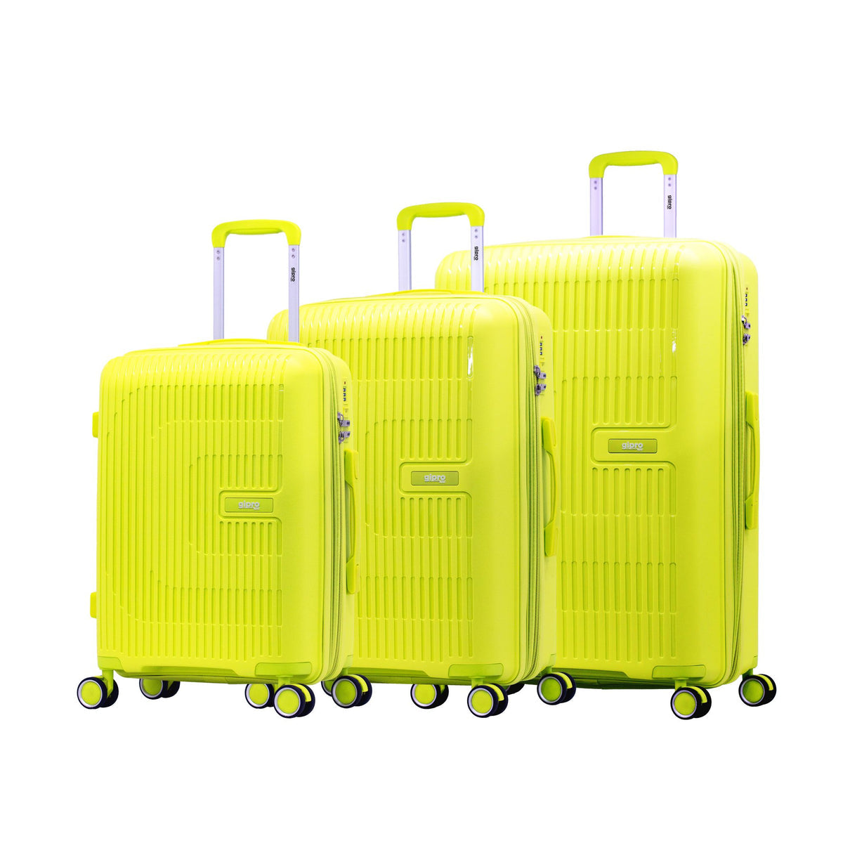 סט 3 מזוודות קשיחות מתרחבות PP מבית GIPRO JAPAN דגם VOYAGER