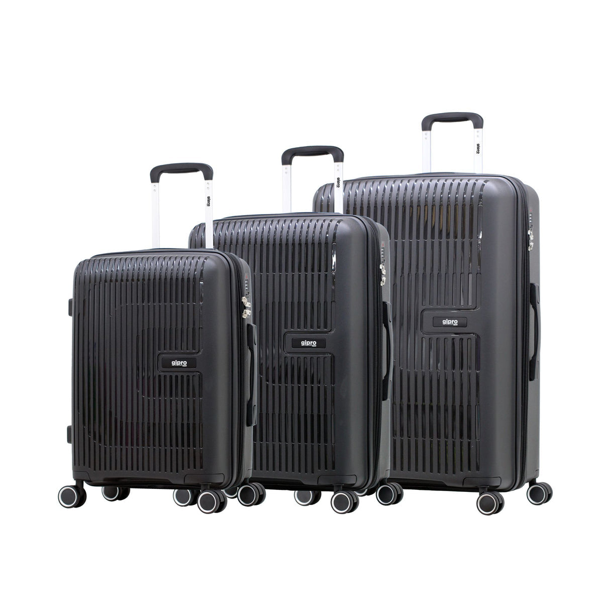 סט 3 מזוודות קשיחות מתרחבות PP מבית GIPRO JAPAN דגם VOYAGER
