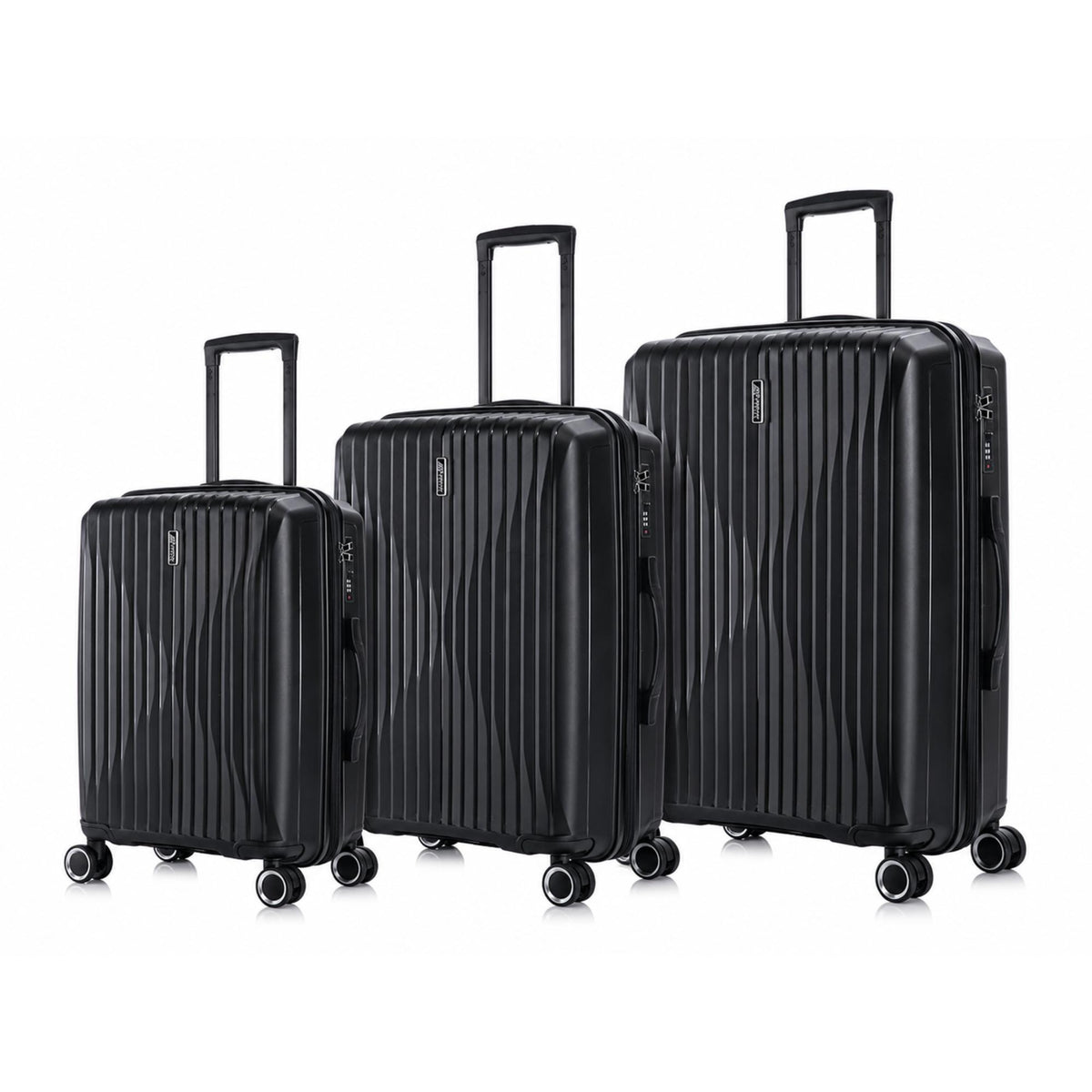 סט 3 מזוודות קשיחות מתרחבות 20” / 24” / 28” מבית AMERICAN TRAVEL