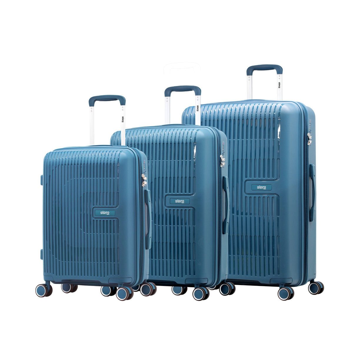 סט 3 מזוודות קשיחות מתרחבות PP מבית GIPRO JAPAN דגם VOYAGER