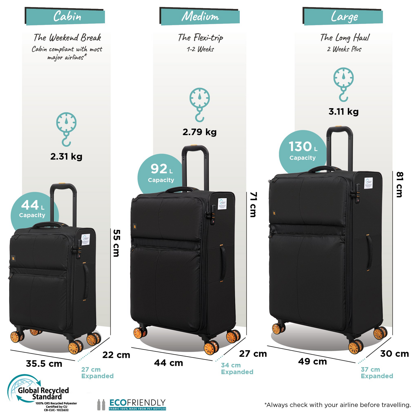 סט מזוודות it Luggage דגם Lykke
