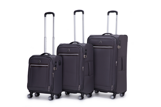 סט מזוודות יוקרה - סט 3 מזוודות עמידות מבד של המותג HIMALAYA דגם EVEREST SOFT