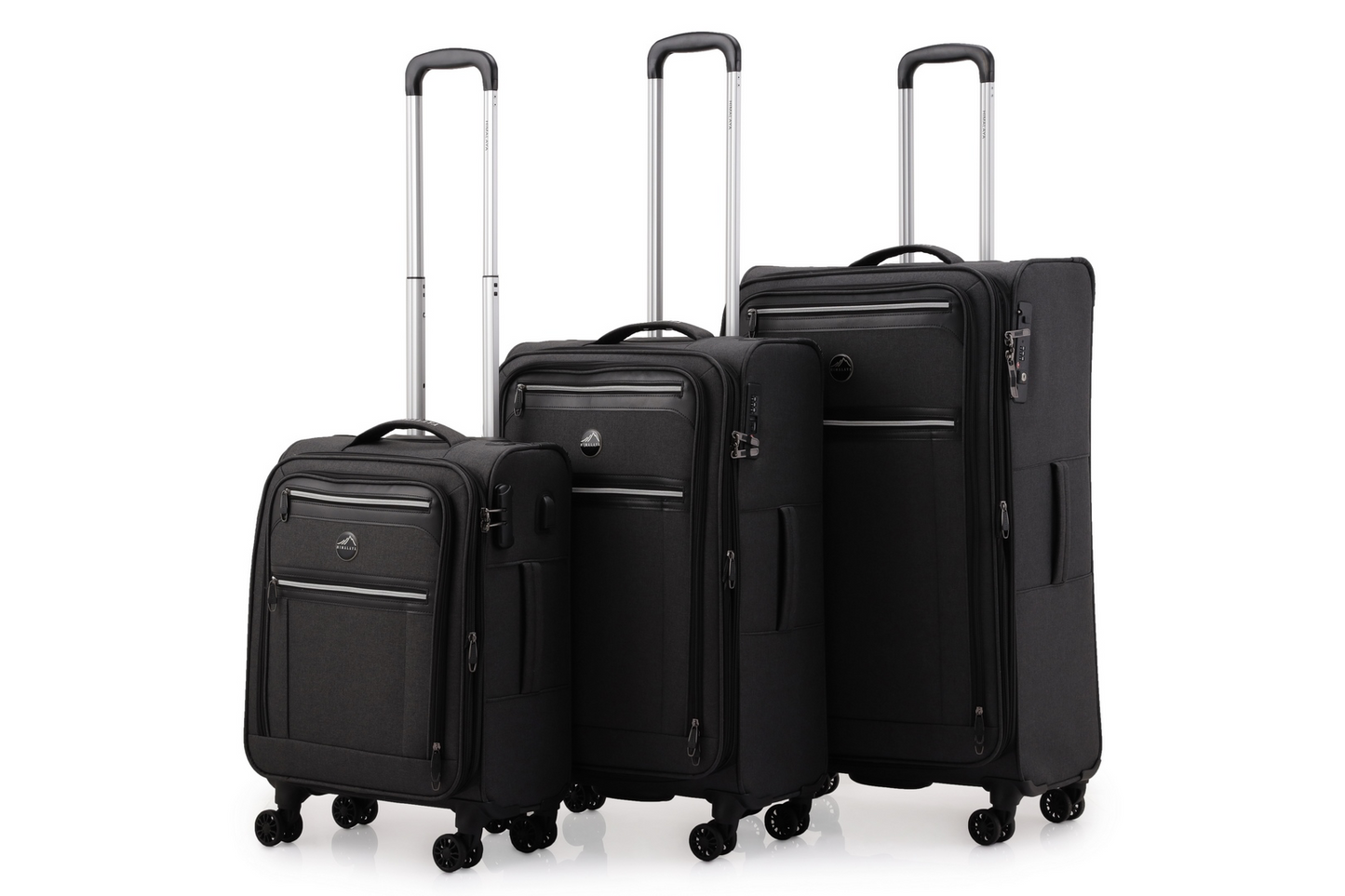 סט מזוודות פרימיום - סט 3 מזוודות מבד איכותי של המותג HIMALAYA דגם K2 SOFT