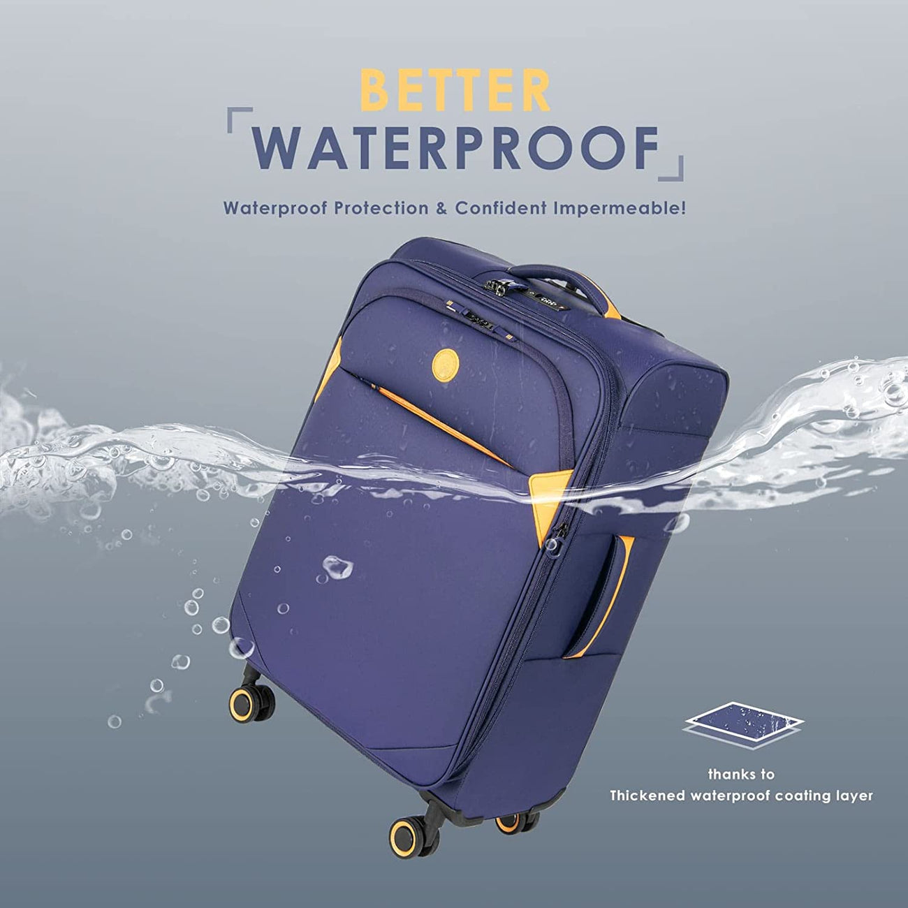 סט 3 מזוודות בד סופר-לייט קלות במיוחד דגם CAMBRIDGE מבית היוקרה VERAGE אנגליה