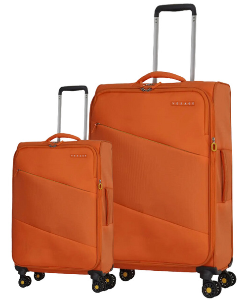 זוג מזוודות בד (גדולה+טרולי עליה למטוס) קלות במיוחד דגם BRISTOL מבית היוקרה VERAGE אנגליה