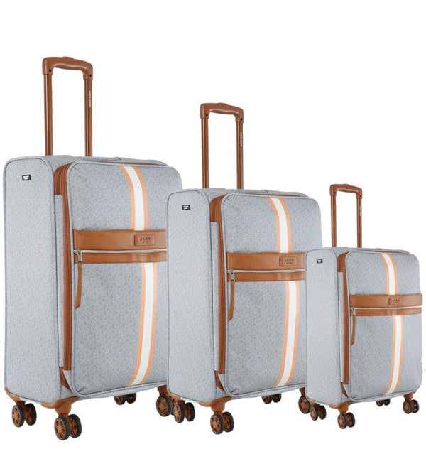 סט מזוודות בד מעוצבות ואופנתית מבית DONNA KARAN DKNY דגם SIGNATURE