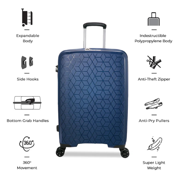 סט 3 מזוודות קשיחות מבית היוקרה VERAGE דגם DIAMOND המפואר