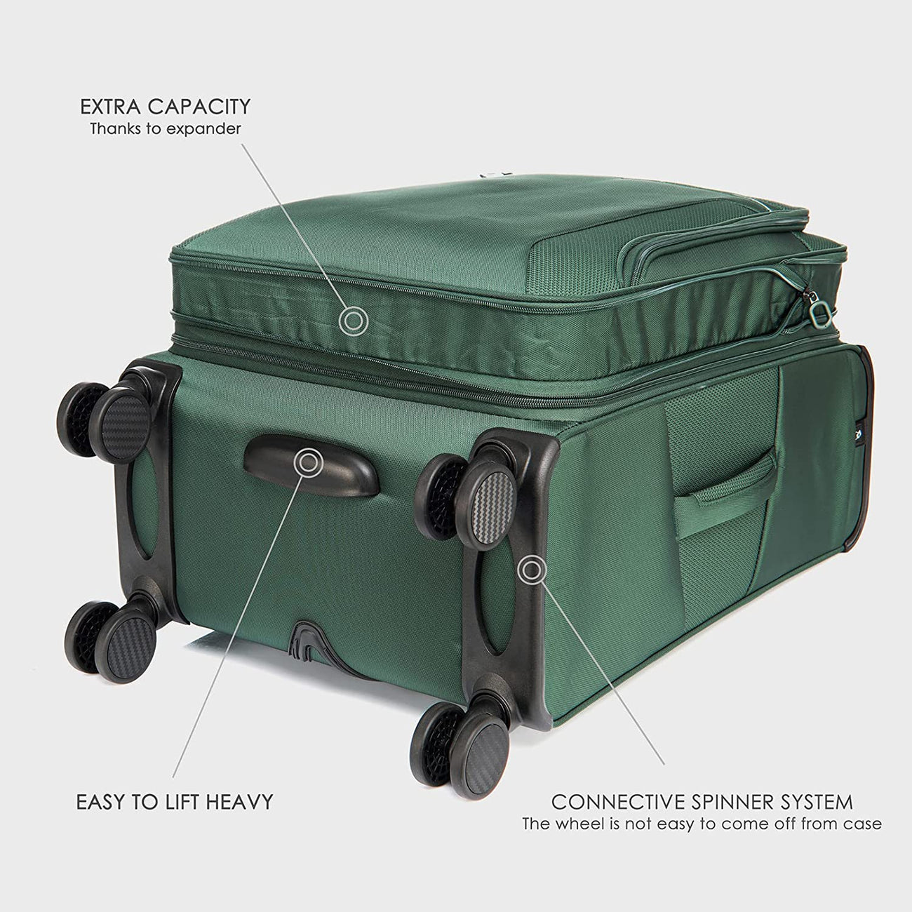 סט 3 מזוודות בד קלות במיוחד דגם TOLEDO 3 PREMIUM מבית היוקרה VERAGE אנגליה