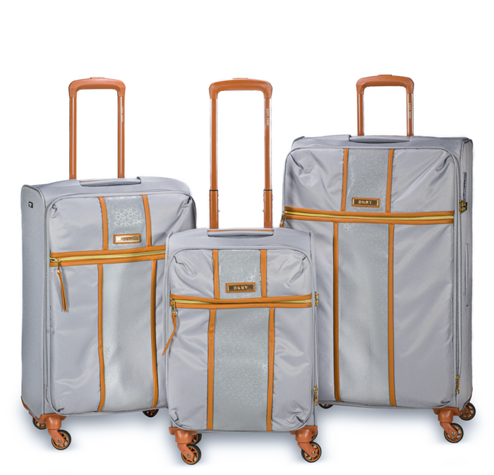 סט 3 מזוודת בד קלות ואופנתיות מבית DONNA KARAN DKNY דגם AUTOGRAPH