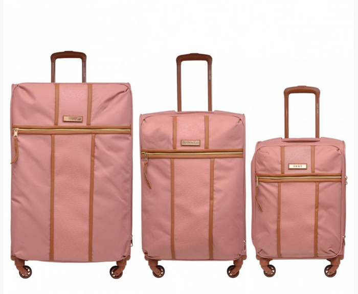 סט 3 מזוודת בד קלות ואופנתיות מבית DONNA KARAN DKNY דגם AUTOGRAPH