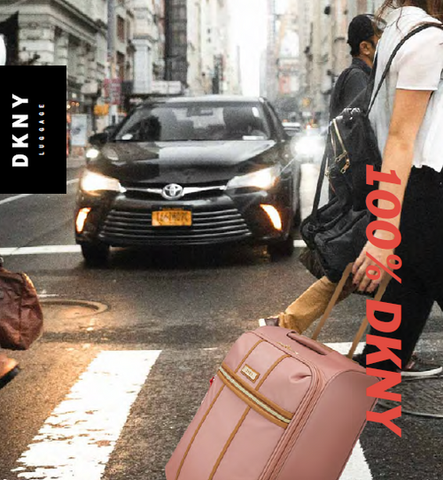 סט 3 מזוודת בד קלות ואופנתיות מבית DONNA KARAN DKNY דגם AUTOGRAPH