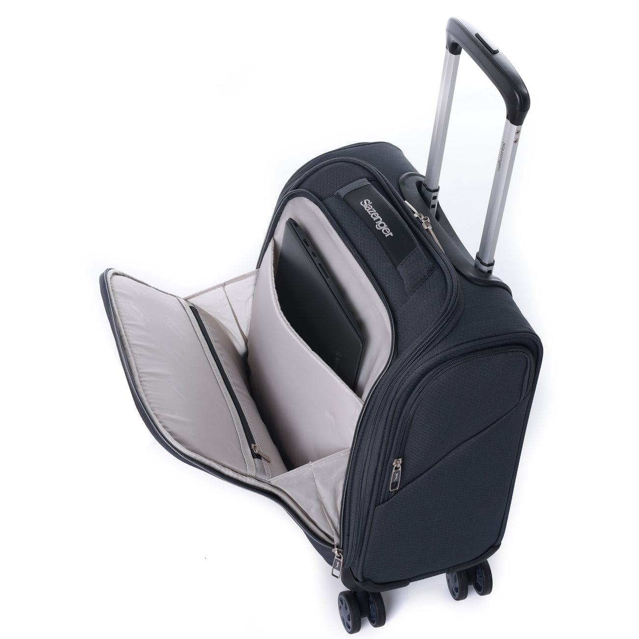 סט מזוודות בד גדולה "28, טרולי "14.5 ותיק עליה למטוס סופר לייט מבית SLAZENGER דגם C-LITE