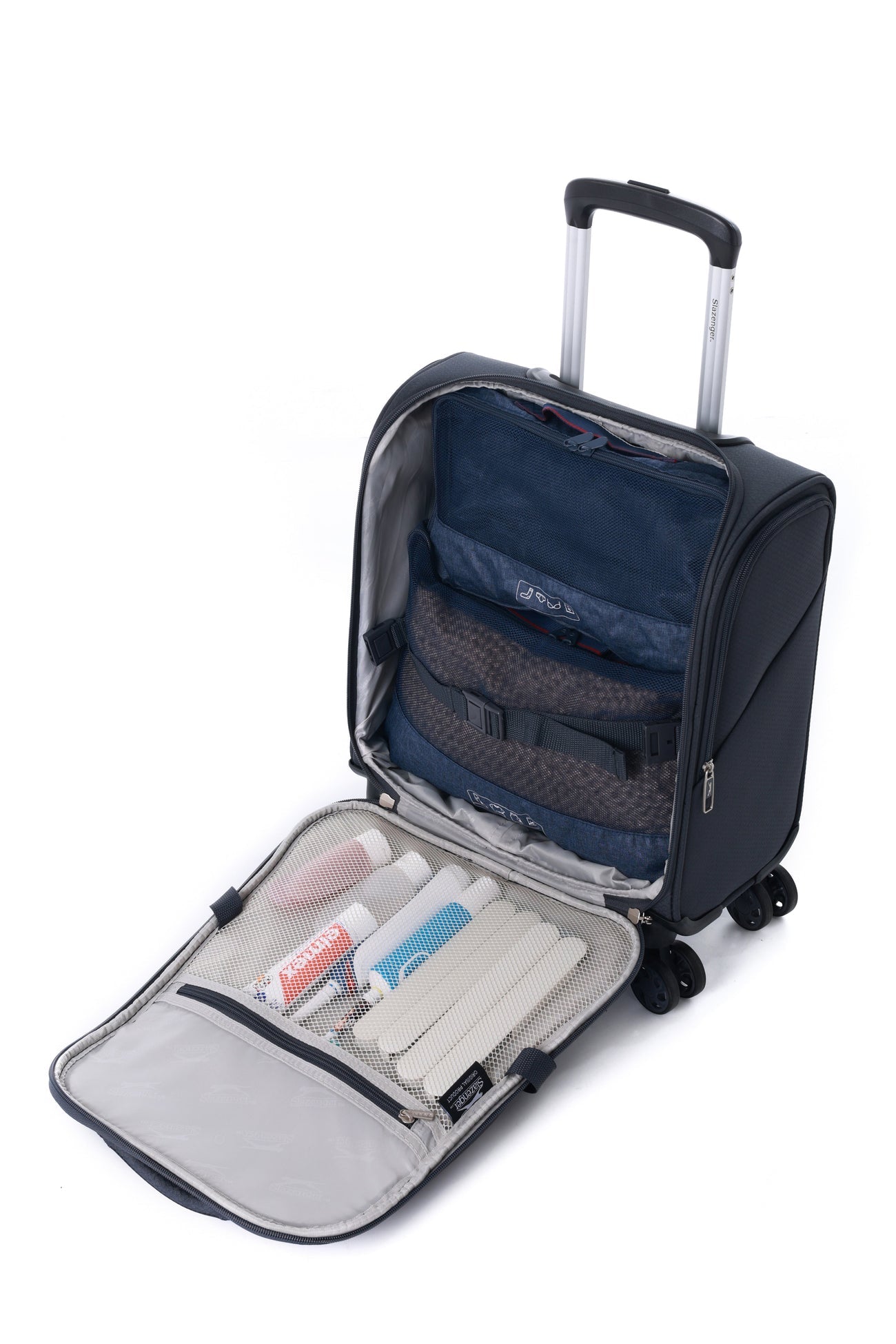 סט מזוודות בד גדולה "28, טרולי "14.5 ותיק עליה למטוס סופר לייט מבית SLAZENGER דגם C-LITE