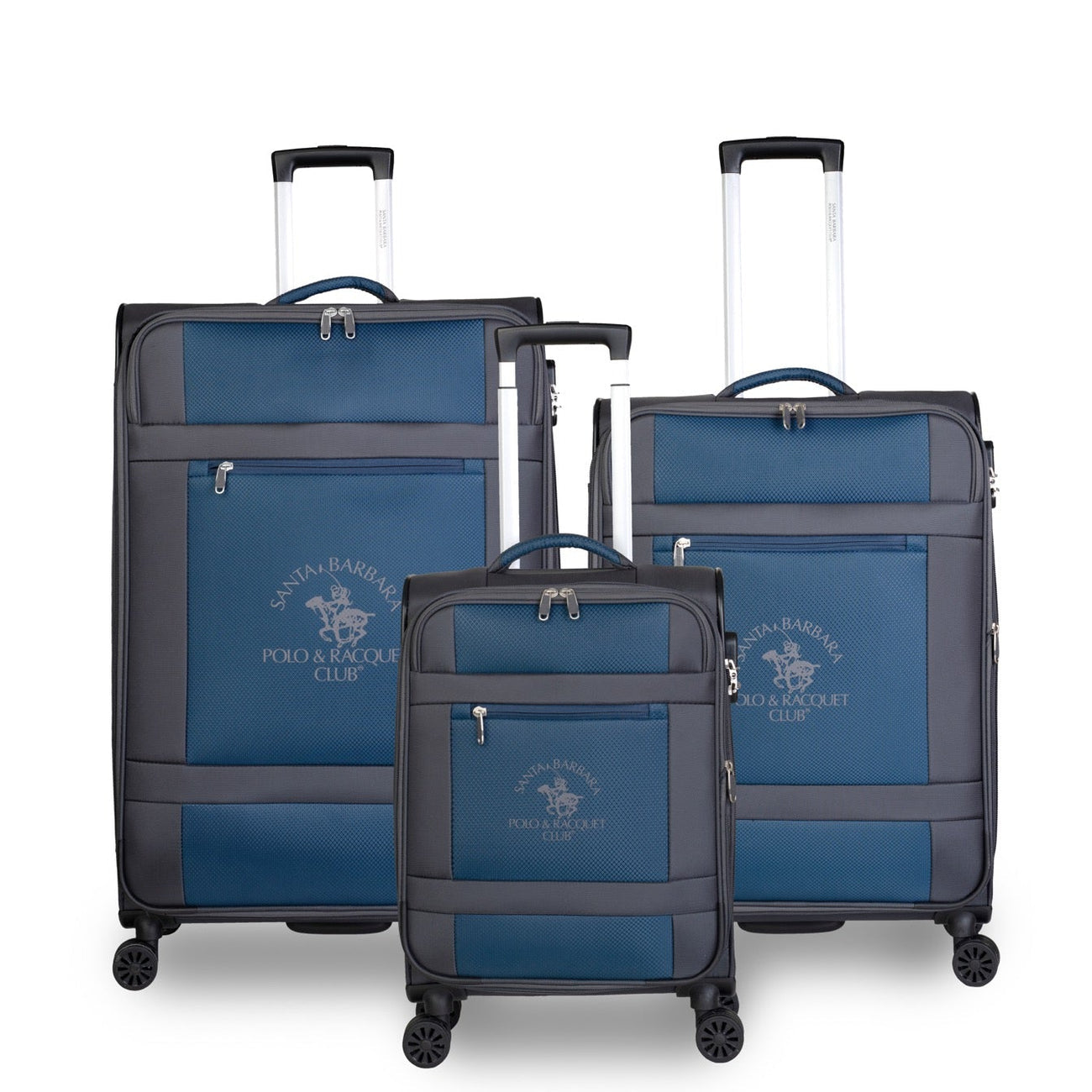 סט 3 מזוודות בד XL מתרחבות בעיצוב מודרני מבית המותג היוקרתי POLO CLUB דגם LOS ANGELES