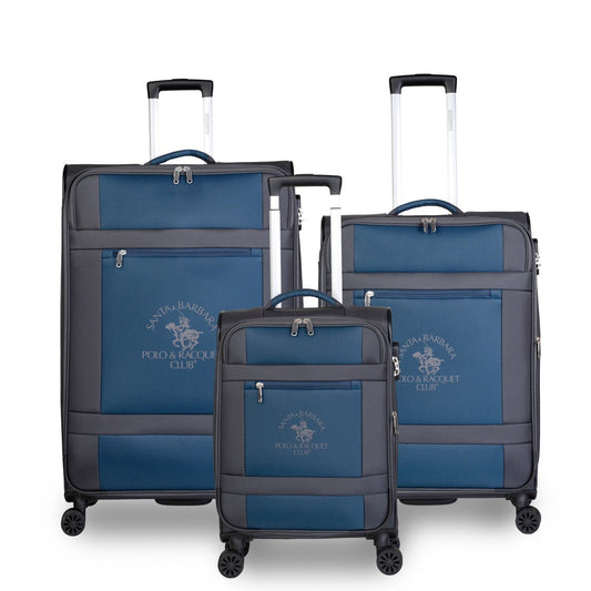 סט 3 מזוודות בד XL מתרחבות בעיצוב מודרני מבית המותג היוקרתי POLO CLUB דגם LOS ANGELES