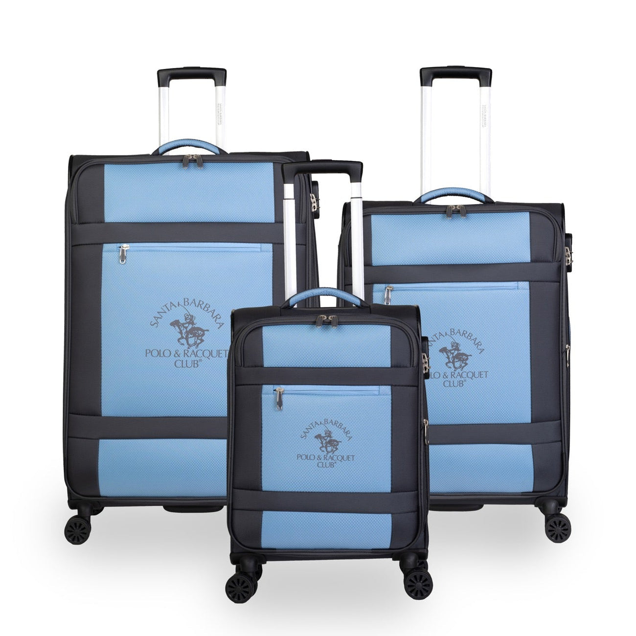 סט 3 מזוודות בד XL מתרחבות בעיצוב מודרני מבית המותג היוקרתי POLO CLUB דגם LOS ANGELES