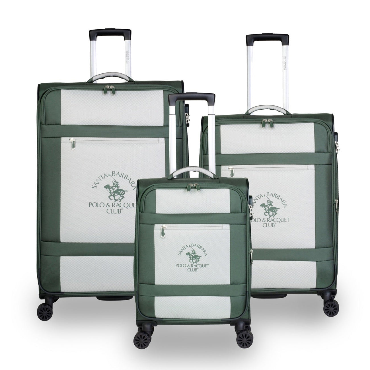 סט 3 מזוודות בד XL מתרחבות בעיצוב מודרני מבית המותג היוקרתי POLO CLUB דגם LOS ANGELES