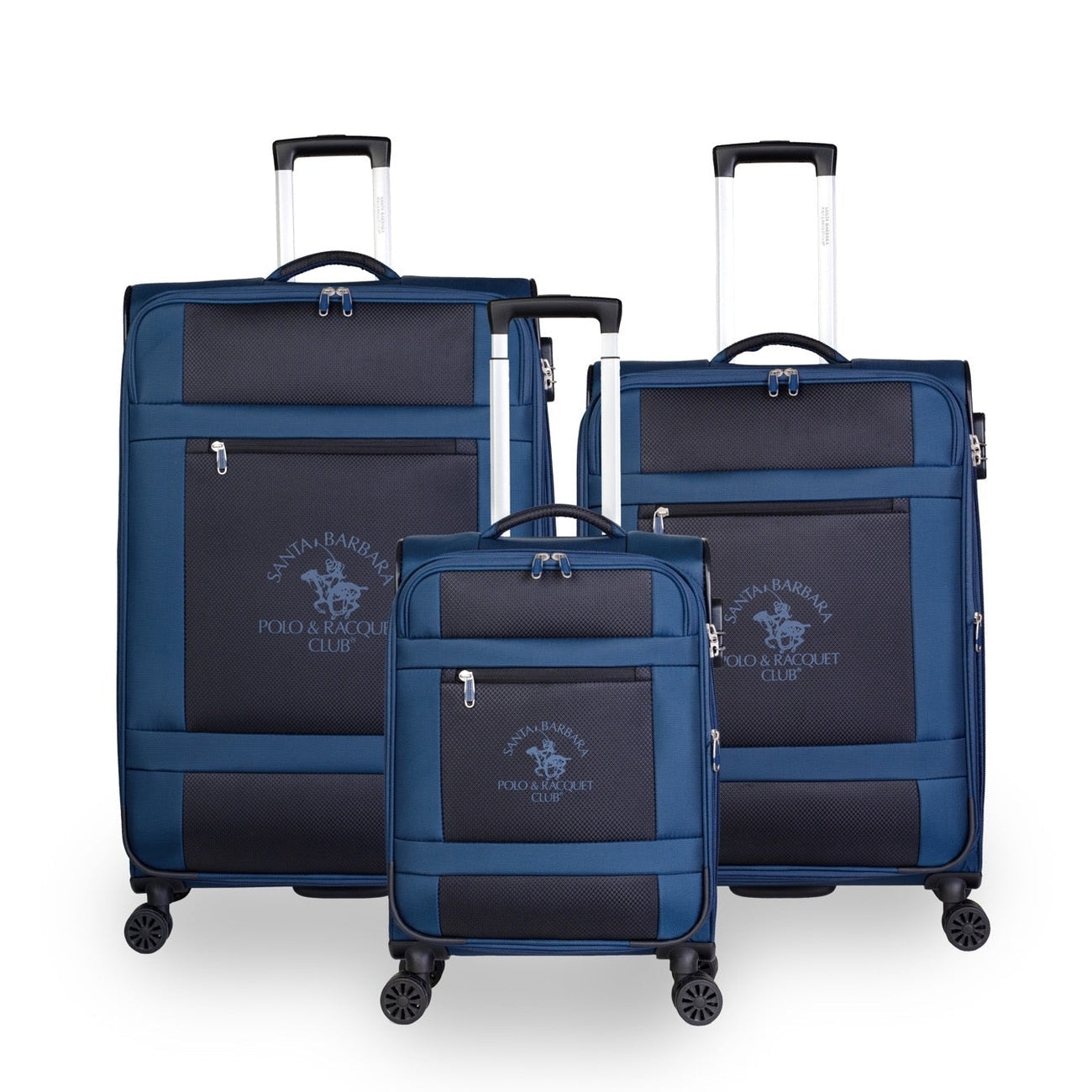 סט 3 מזוודות בד XL מתרחבות בעיצוב מודרני מבית המותג היוקרתי POLO CLUB דגם LOS ANGELES