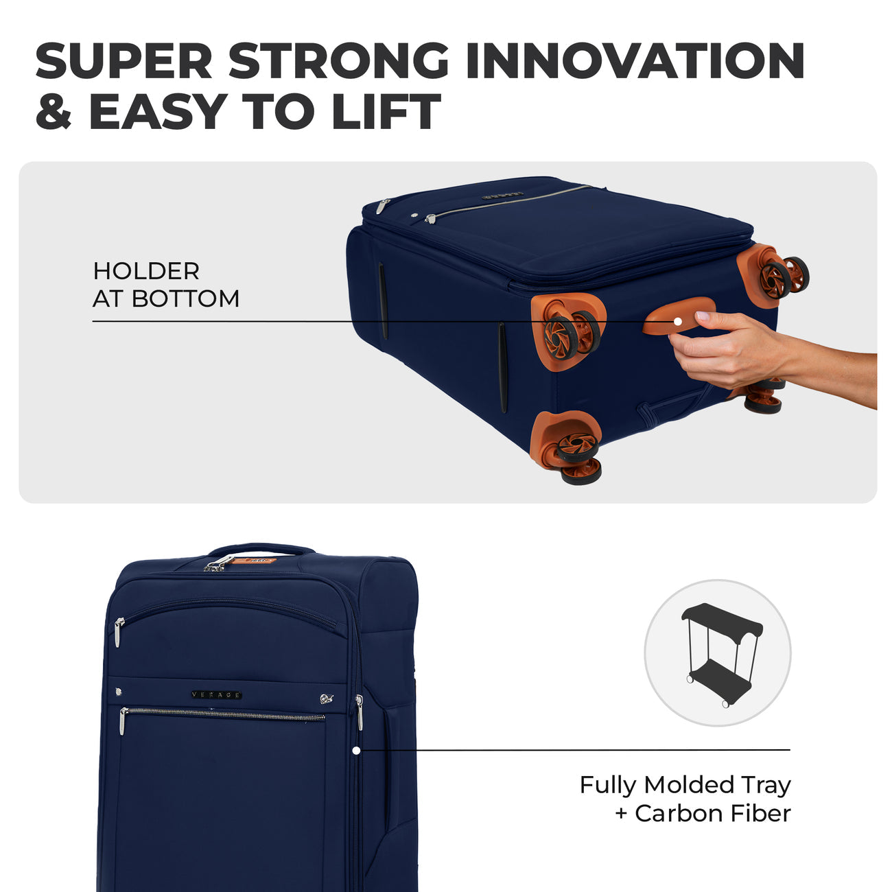 סט 3 מזוודות בד פרמיום קלות משקל דגם SWANSEA מבית VERAGE