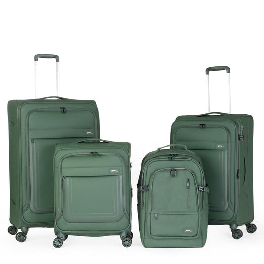 סט מזוודות בד+ תיק גב עלייה למטוס פרימיום דגם ICON מבית המותג האנגלי SLAZENGER