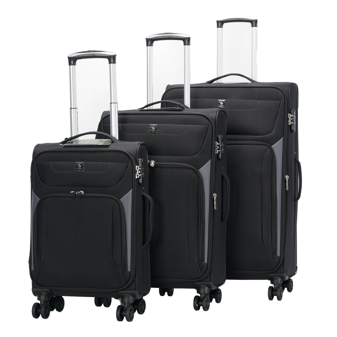 סט 3 מזוודות בד רכות וקלות מבית POLO CLUB דגם FLORIDA