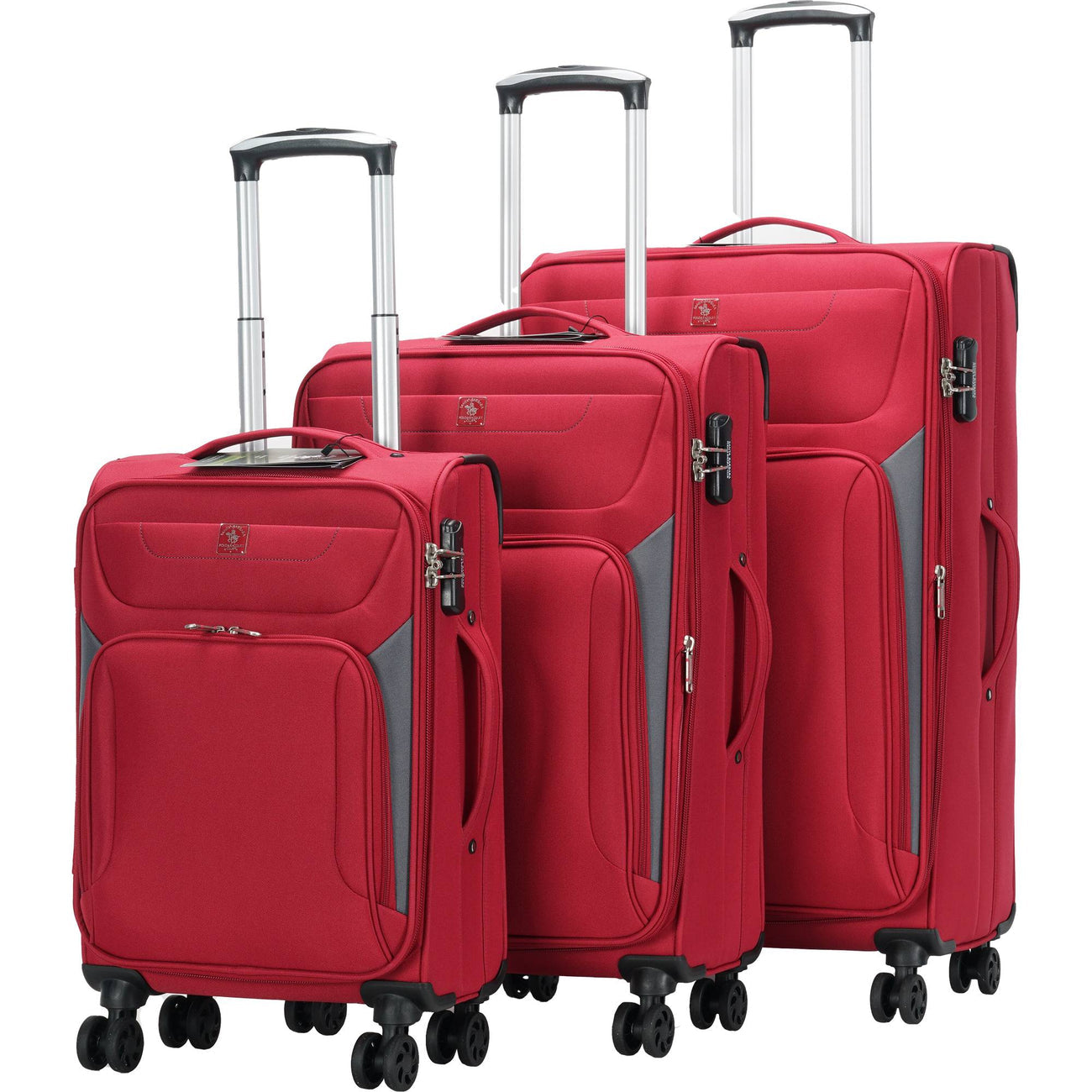 סט 3 מזוודות בד רכות וקלות מבית POLO CLUB דגם FLORIDA