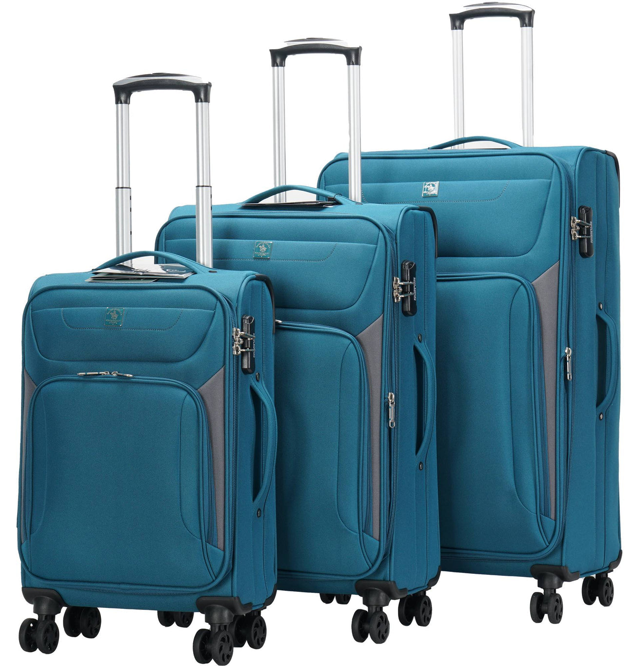 סט 3 מזוודות בד רכות וקלות מבית POLO CLUB דגם FLORIDA