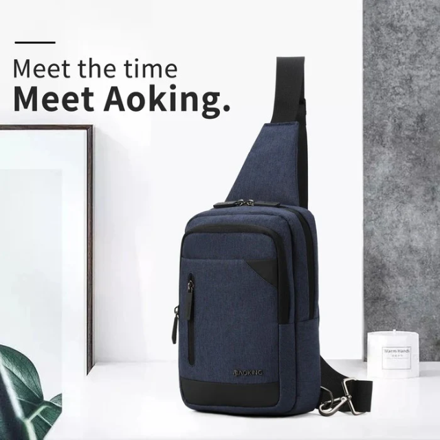 תיק צד פונקציונאלי קטן וקל משקל בסגנון אוכף אלכסון מבית המותג AOKING דגם CASUAL