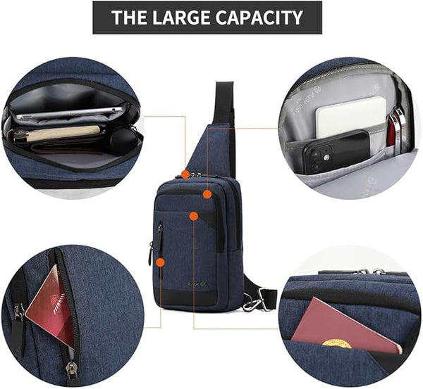 תיק צד פונקציונאלי קטן וקל משקל בסגנון אוכף אלכסון מבית המותג AOKING דגם CASUAL