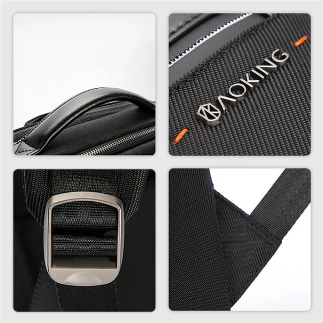 תיק גב עסקי יוקרתי מבית המותג AOKING בשילוב עור