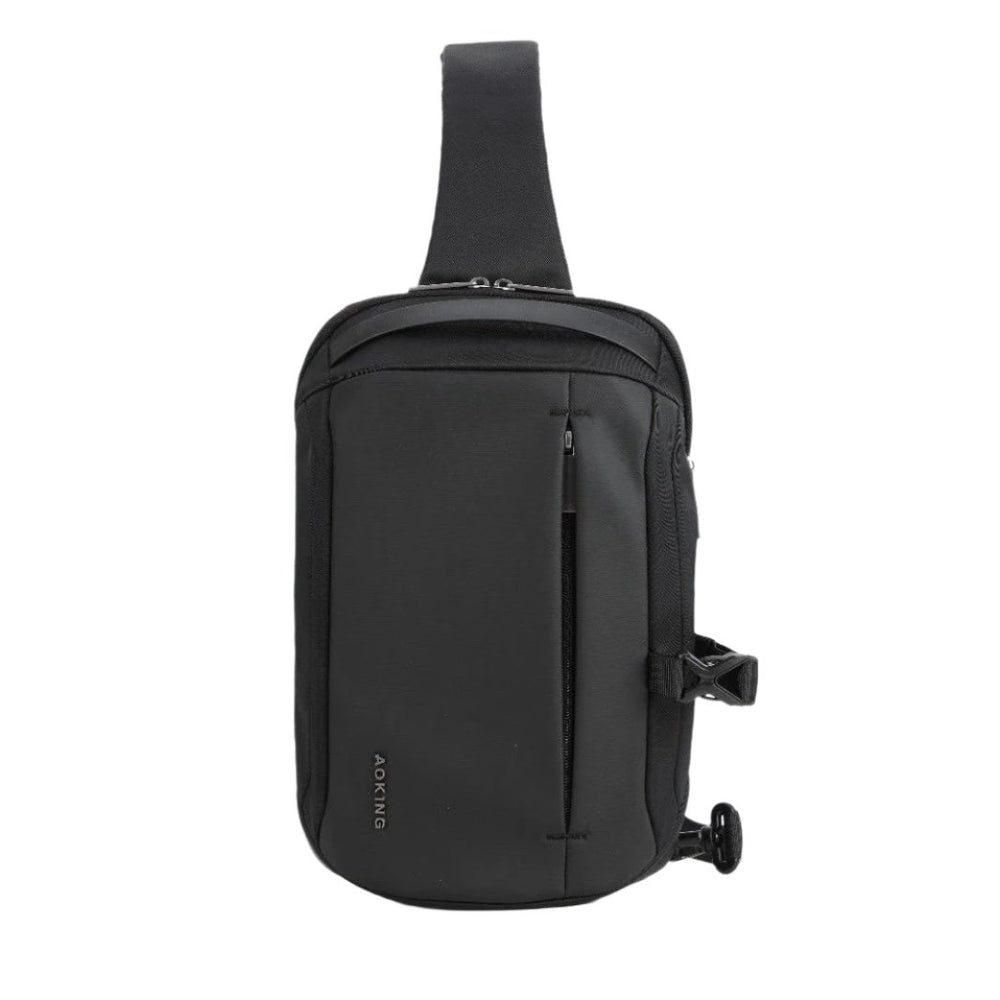 תיק צד פונקציונאלי וקל משקל בסגנון אוכף אלכסון עמיד למים מבית המותג AOKING צבע שחור