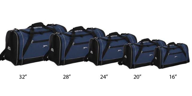 תיק ספורט וטיולים מבית SLAZENGER בחמישה גדלים 16"–32"