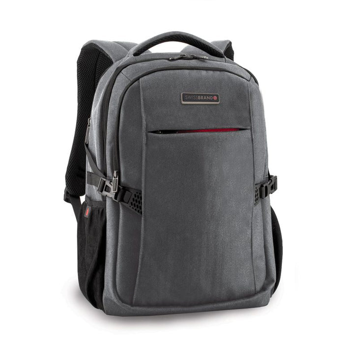 תיק גב עסקי פונקציונלי ללפטופ 15.6" הכולל שקע USB מותג שוויצרי מקורי SWISSBRAND דגם LINZ