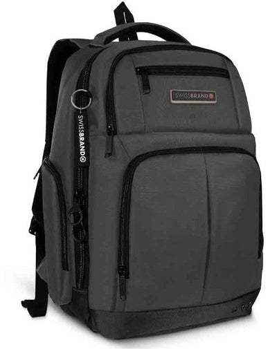 תיק גב פונקציונלי וספורטיבי ללפטופ 15.6" מבית המותג השוויצרי SWISSBRAND דגם WEMBLEY