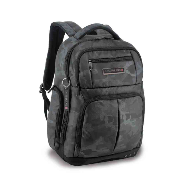 תיק גב פונקציונלי וספורטיבי ללפטופ 15.6" מבית המותג השוויצרי SWISSBRAND דגם WEMBLEY