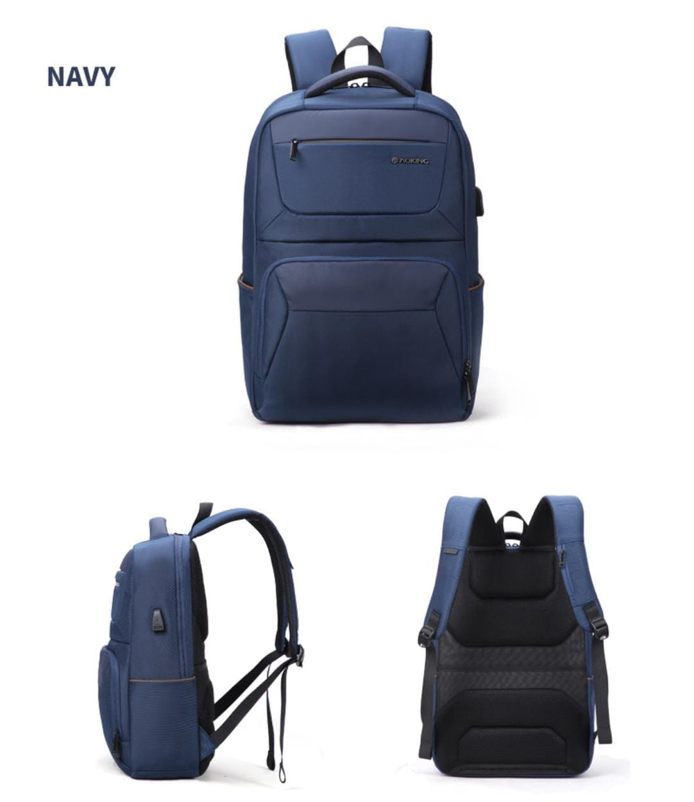 תיק גב במראה עסקי אלגנטי ללפטופ מבית המותג AOKING למחשב 15.6" יציאת USB מובנה