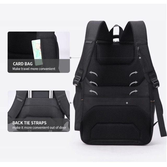 תיק גב במראה עסקי אלגנטי ללפטופ מבית המותג AOKING למחשב 15.6" יציאת USB מובנה