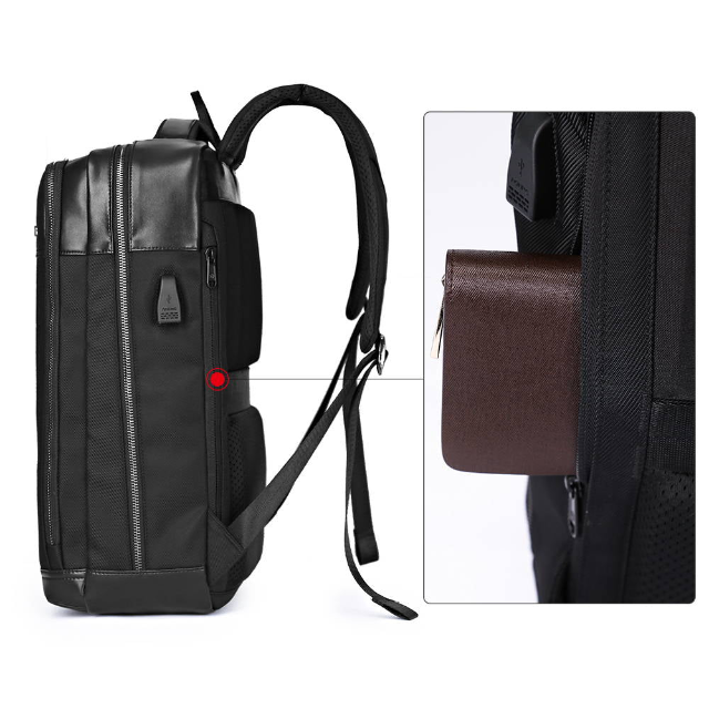 תיק גב ללפטופ במראה עסקי מבית המותג AOKING למחשב 15.6" יציאת USB