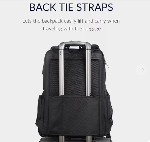 תיק גב יוניסקס עסקי יוקרתי ללפטופ 15.6" כולל שקעי טעינה נסתרים מבית המותג AOKING עם טעינת USB