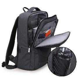 תיק גב דק וקל מאוד עם שקע USB מבית המותג AOKING למחשב נייד 15.6"