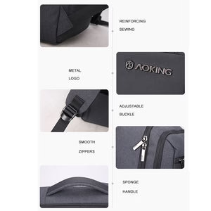 תיק גב דק וקל מאוד עם שקע USB מבית המותג AOKING למחשב נייד 15.6"
