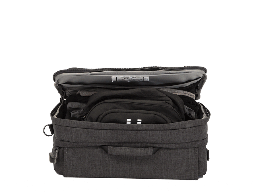 תיק מזוודה עסקי מודולרי פטנט עולמי רשום הכולל יציאת USB מתלבש על מזוודה MINILUX FUGU