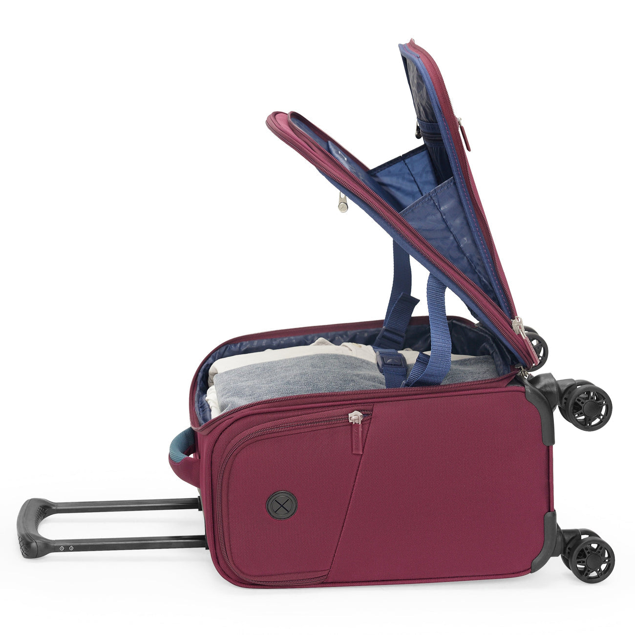 טרולי יוקרתי קטן 14.5" UNDERSEAT מתחת למושב המטוס הכולל USB מבית VERAGE דגם VISIONARY III