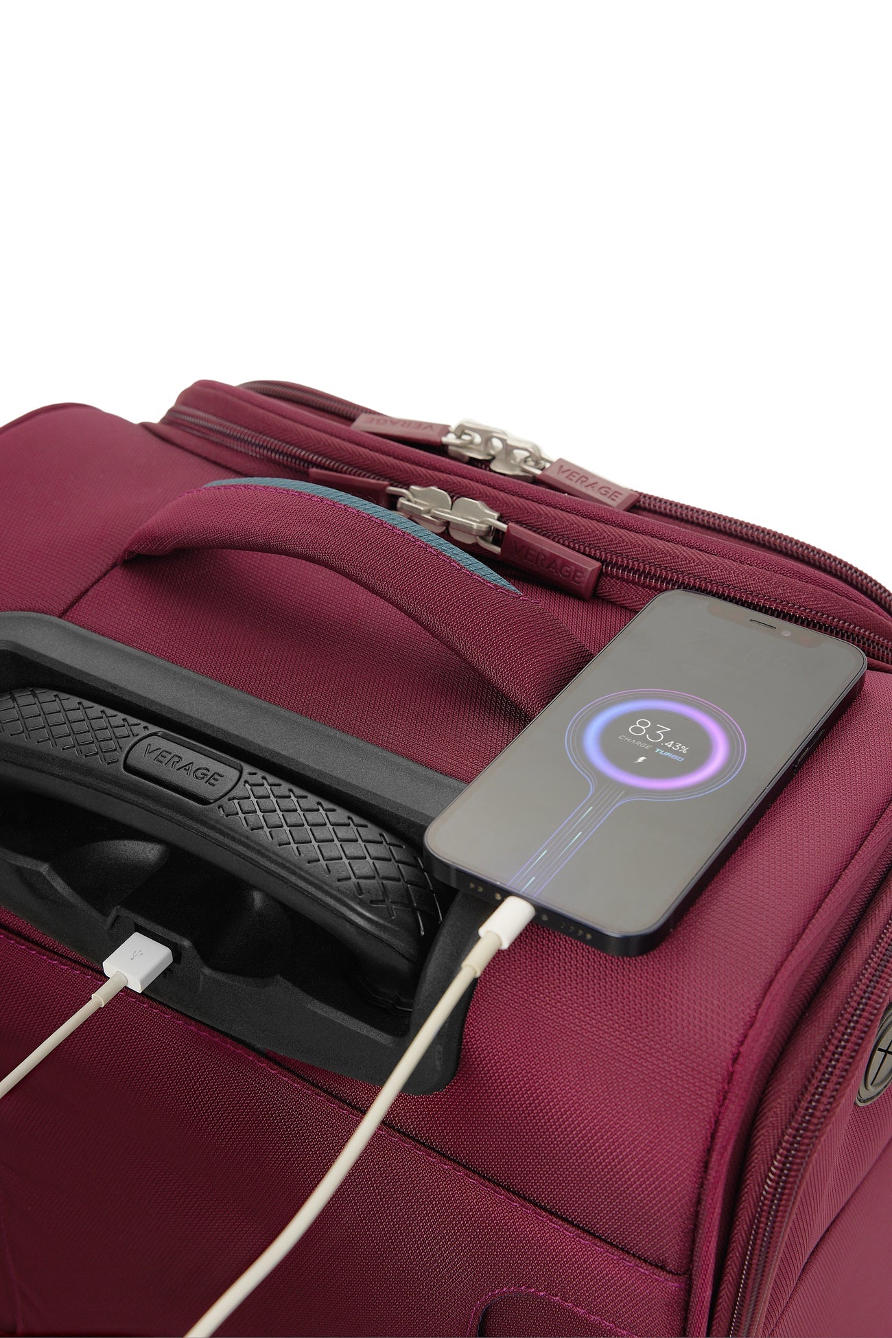 טרולי יוקרתי קטן 14.5" UNDERSEAT מתחת למושב המטוס הכולל USB מבית VERAGE דגם VISIONARY III