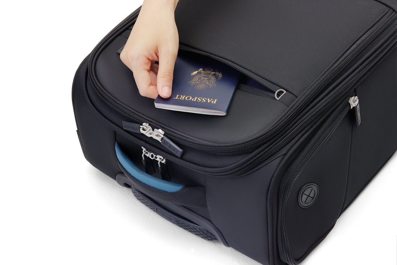 טרולי יוקרתי קטן 14" UNDERSEAT מתחת למושב המטוס הכולל USB מבית VERAGE דגם VISIONARY 10DW